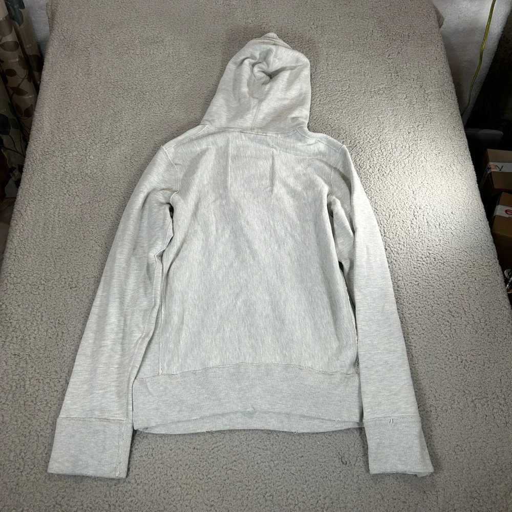 Abercrombie & Fitch‎ Mens Large Gray Embroidered Logo Pullover Hoodie Distressed